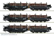Roco 6600263 - 3-tlg. Set: Schwerlast-Flachwagen, NS