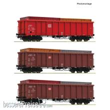 Roco 6600291 - 3-tlg. Set: Offene Güterwagen, DB AG