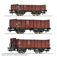 Roco 6600303 - 3-tlg. Set: Offene Güterwagen, DB