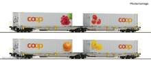 Roco 6600323 - 2-tlg. Set 2: Doppeltaschen-Gelenkwagen T2000, railCare