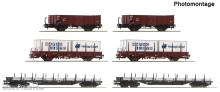 Roco 6600334 - 6-tlg. Display: Rangierbahnhof/Offene Güterwagen, DB
