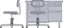 Hasegawa 662003 - 1/12 Schreibtisch und Stuhl