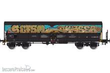 Albert Modell 665039 - Selbstentladewagen der Gattung Fals - Bahnverwaltung RO-CFR - Ep.VI - in schwarzer Farbgebung mit Graffiti