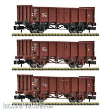 Fleischmann 6660156 - 3-tlg. Set: Offene Güterwagen, DR