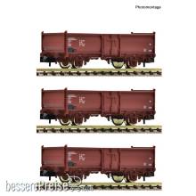 Fleischmann 6660158 - 3-tlg. Set: Offene Güterwagen, DR