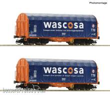 Roco 6680006 - 2-tlg. Set: Schiebeplanenwagen, Wascosa