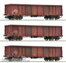 Roco 6680017 - 3-tlg. Set: Offene Güterwagen, DR