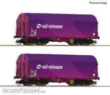 Roco 6680024 - 2-tlg. Set: Schiebeplanenwagen, Railrelease