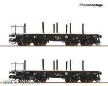 Roco 6680028 - 2-tlg. Set: Schwerlast-Flachwagen, DB