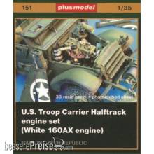Plus model 151 - U.S. Truppen Halbkettenfahrzeug engine set (white 160AX engine) in 1:35
