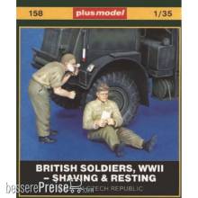 Plus model 158 - Britische Soldaten, WWII Shaving & Resting in 1:35