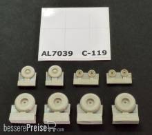 Plus model AL7039 - C-119 Boxcar wheels early version in 1:72