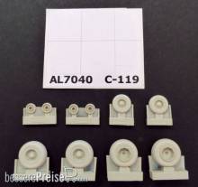 Plus model AL7040 - C-119 Boxcar wheels late version in 1:72
