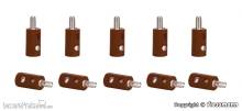 Viessmann 6873 - Querlochstecker braun, 10 Stück