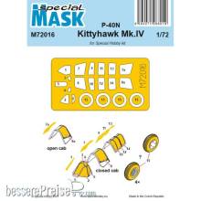 Special Hobby 100-M72016 - P-40N/Kittyhawk Mk.IV Mask in 1:72