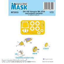 Special Hobby 100-M72033 - DH.100 Vampire Mk.3/5/9 and export variants MASK in 1:72