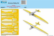 Special Hobby M48017 - 1:48 Grunau Baby IIB Mask Canopy, Fabric Flying / Control Surfaces 1/48