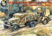 Military Wheels MW7243 - 1:72 GAZ AA armored car truck & Flak-38, Fin