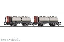 Tillig 70085 - Güterwagenset „Oberschlesische Stickstoffwerke Chorzow“ bestehend aus Kalkkübelwagen, eingestellt bei der K.P.E.V.