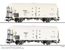 Tillig 70087 - Güterwagenset der DR, bestehend aus zwei Kühlwagen Thrs