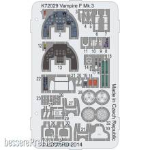 MPM 100-K72029 - Vampire F Mk.3 Coloured photo-etched par in 1:72
