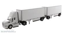 Diecast Masters 71099 - Peterbilt 579 Day Cab w. 2 trailers LKW m. 2 Auflieger + Dolly - weiss