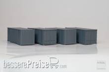Hädl 711001 - Container, 20 Fuß, 4 Stück, unlackiert
