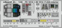 Eduard Accessories FE1014 - F-22A for Hasegawa in 1:48