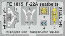 Eduard Accessories FE1015 - F-22A seatbelts STEEL for Hasegawa in 1:48