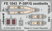 Eduard Accessories FE1043 - P-38F/G seatbelts STEEL for Tamiya in 1:48