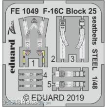 Eduard Accessories FE1049 - F-16C Block 25 seatbelts STEEL for Tamiya in 1:48