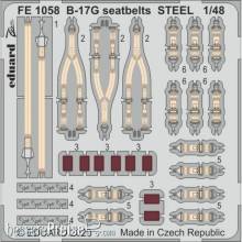 Eduard Accessories FE1058 - B-17G seatbelts STEEL for HKM in 1:48