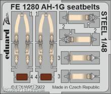 Eduard Accessories FE1280 - 1:48 AH-1G seatbellts STEEL 1/48
