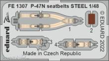 Eduard Accessories FE1307 - 1:48 P-47N seatbelts STEEL for ACADEMY