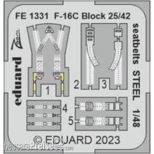 Eduard Accessories FE1331 - 1:48 F-16C Block 25/42 seatbelts STEEL 1/48 for KINETIC