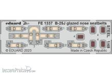 Eduard Accessories FE1337 - 1:48 B-25J glazed nose seatbelts STEEL 1/48 HKM