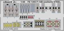 Eduard Accessories FE1393 - 1/48 F-14B seatbelts STEEL 1/48 GREAT WALL HOBBY