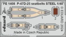 Eduard Accessories FE1408 - 1/48 P-47D-25 seatbelts STEEL 1/48