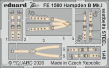 Eduard Accessories FE1580 - Hampden B Mk.I seatbelts STEEL for ICM