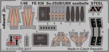 Eduard Accessories FE836 - Su-25UB/UBK seatbelts STEEL for SMER
