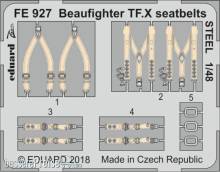 Eduard Accessories FE927 - Beaufighter TF.X seatbelts STEEL f.Revell in 1:48