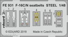 Eduard Accessories FE931 - F-16C/N seatbelts STEEL for Tamiya in 1:48