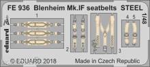 Eduard Accessories FE936 - Blenheim Mk.IF seatbelts STEEL for Airfi in 1:48