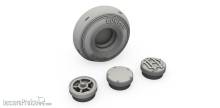 CMK 129-4413 - DH.82 Tiger Moth Mainwheels and Tailskid w/Wheel in 1:48