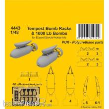 CMK 129-4443 - 1:48 Tempest Bomb Racks & 1000 Lb Bombs