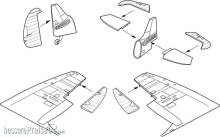 CMK 129-4265 - 1:48 Spitfire Mk.I Control surfaces set (TAM)