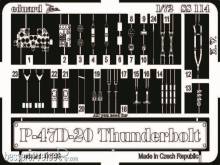 Eduard Accessories SS114 - P-47D-20 Thunderbolt für Academy Bausatz in 1:72