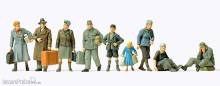 Preiser 72537 - Flüchtlinge. 9 unbemalte Mini