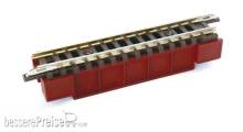 Rokuhan 7297085 - Vollwandbrücke dunkelrot, 55 mm, eingleisig
