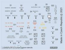 Eduard Accessories D48074 - Hawker Typhoon stencils 1/48 for HASEGAWA in 1:48